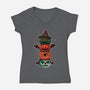 Pumpkin Totem-Womens-V-Neck-Tee-fanfreak1