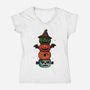 Pumpkin Totem-Womens-V-Neck-Tee-fanfreak1