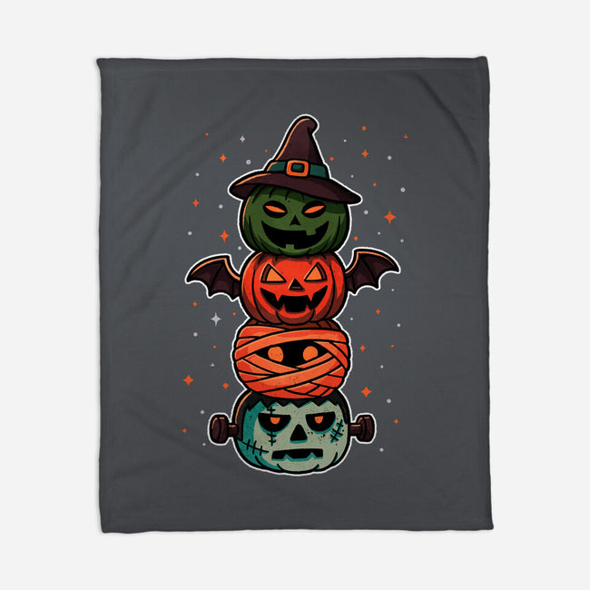 Pumpkin Totem-None-Fleece-Blanket-fanfreak1