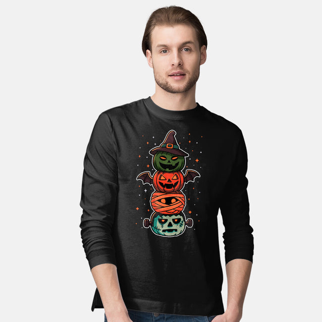 Pumpkin Totem-Mens-Long Sleeved-Tee-fanfreak1
