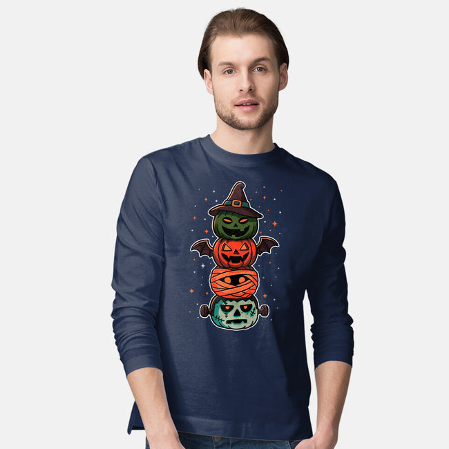 Pumpkin Totem-Mens-Long Sleeved-Tee-fanfreak1