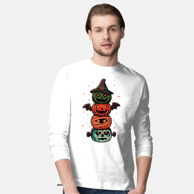 Pumpkin Totem-Mens-Long Sleeved-Tee-fanfreak1