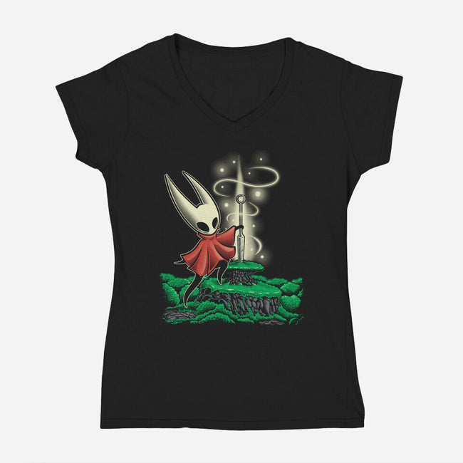 Sword In The Stone-Womens-V-Neck-Tee-Betmac