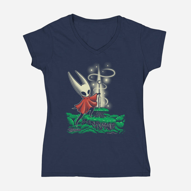 Sword In The Stone-Womens-V-Neck-Tee-Betmac