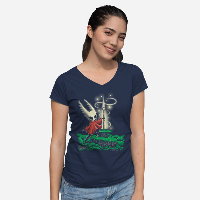 Sword In The Stone-Womens-V-Neck-Tee-Betmac