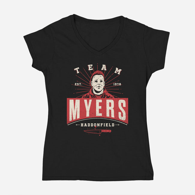 Team Myers-Womens-V-Neck-Tee-Getsousa!