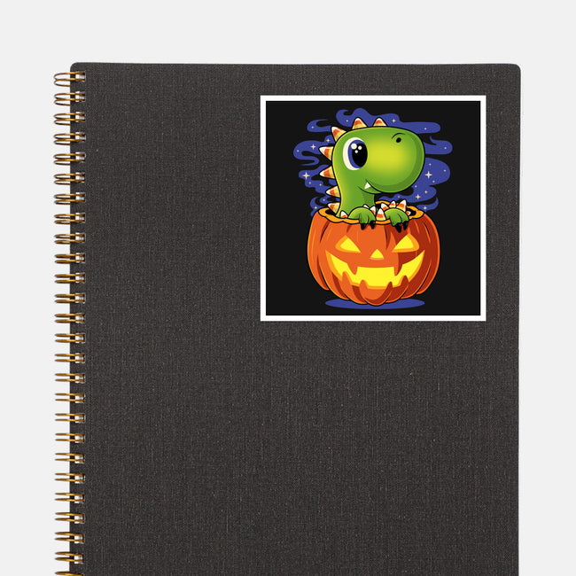 Trick Or T-Rex-None-Glossy-Sticker-erion_designs