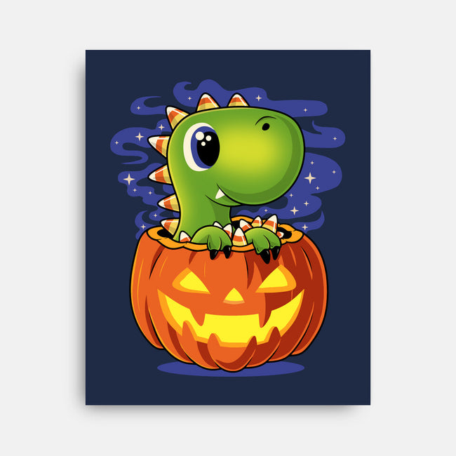 Trick Or T-Rex-None-Stretched-Canvas-erion_designs