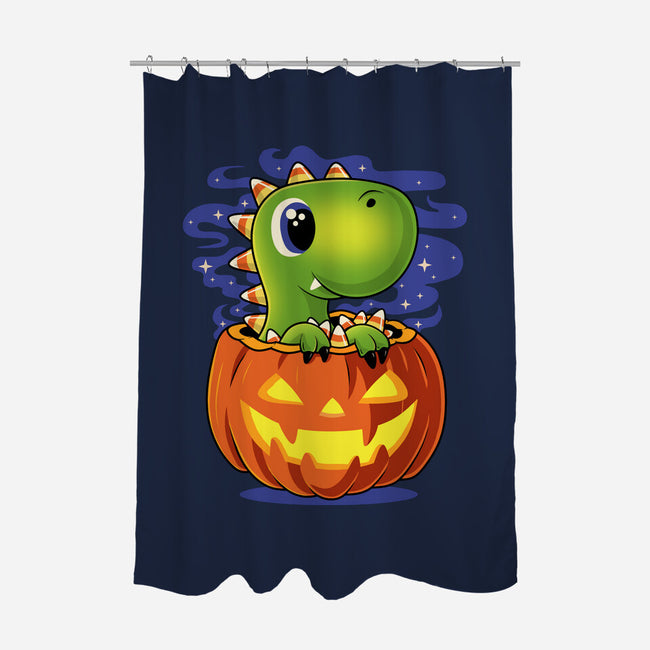 Trick Or T-Rex-None-Polyester-Shower Curtain-erion_designs