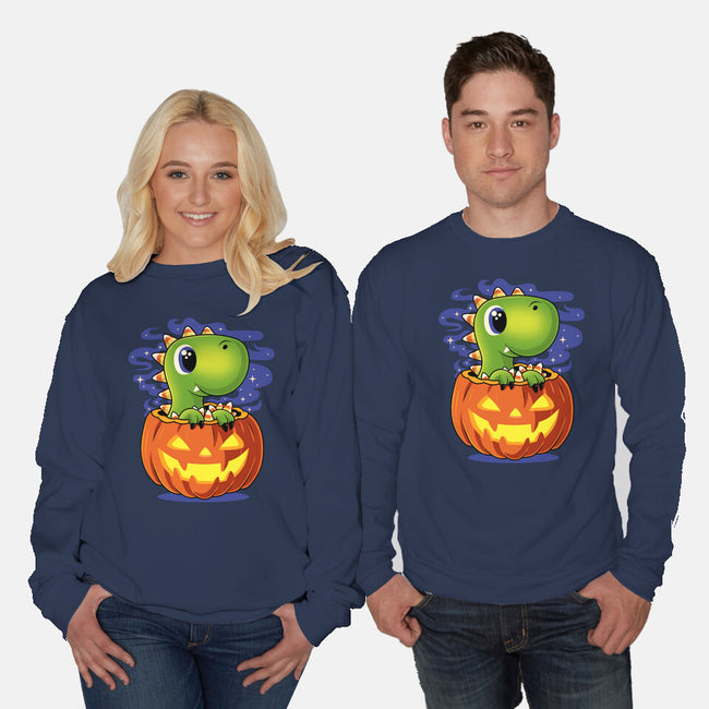 Trick Or T-Rex-Unisex-Crew Neck-Sweatshirt-erion_designs