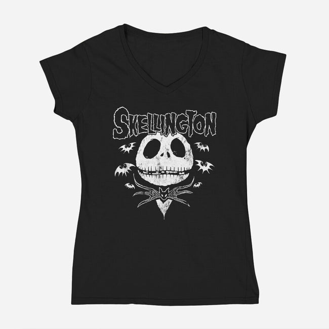 Nightmare King-Womens-V-Neck-Tee-demonigote