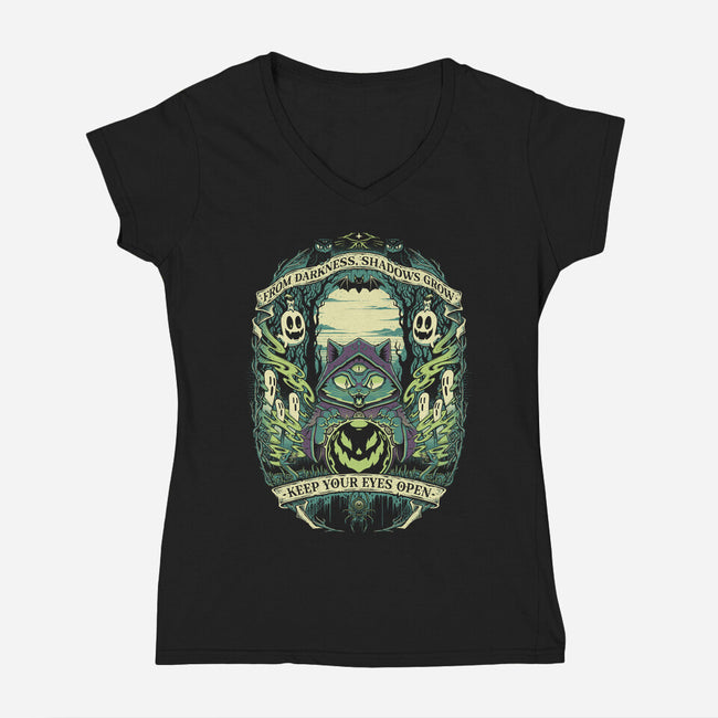 Meowgic Ritual-Womens-V-Neck-Tee-StudioM6