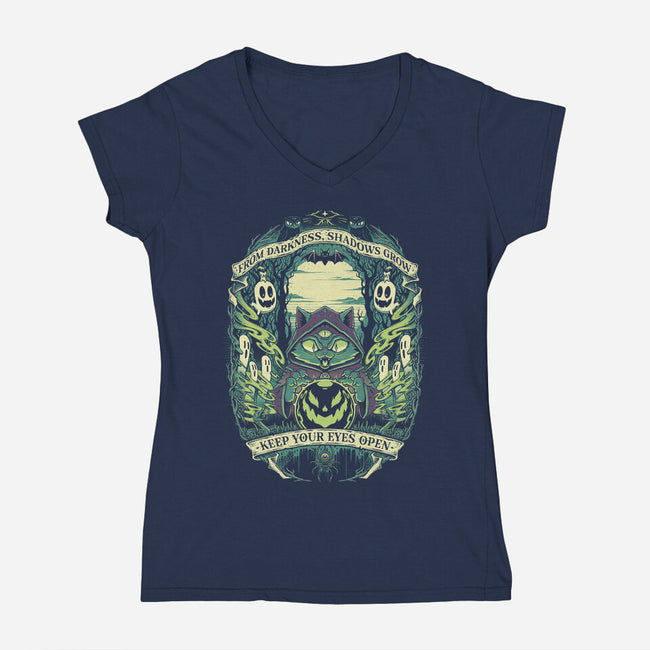 Meowgic Ritual-Womens-V-Neck-Tee-StudioM6