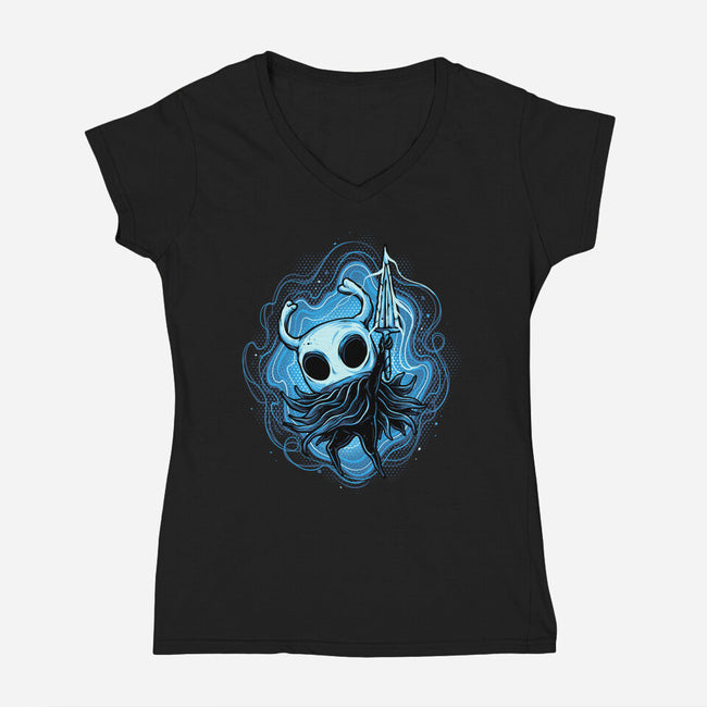 Glowing Insectoid-Womens-V-Neck-Tee-glitchygorilla