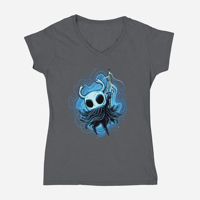 Glowing Insectoid-Womens-V-Neck-Tee-glitchygorilla