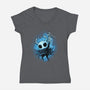 Glowing Insectoid-Womens-V-Neck-Tee-glitchygorilla