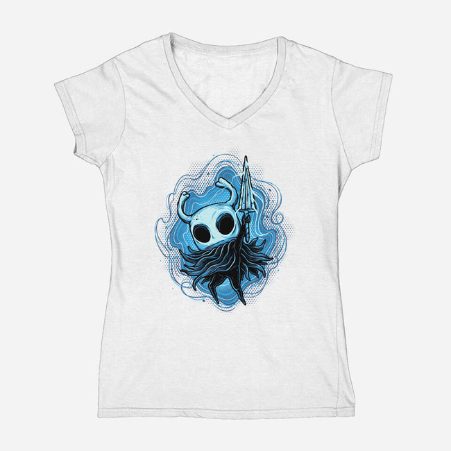 Glowing Insectoid-Womens-V-Neck-Tee-glitchygorilla