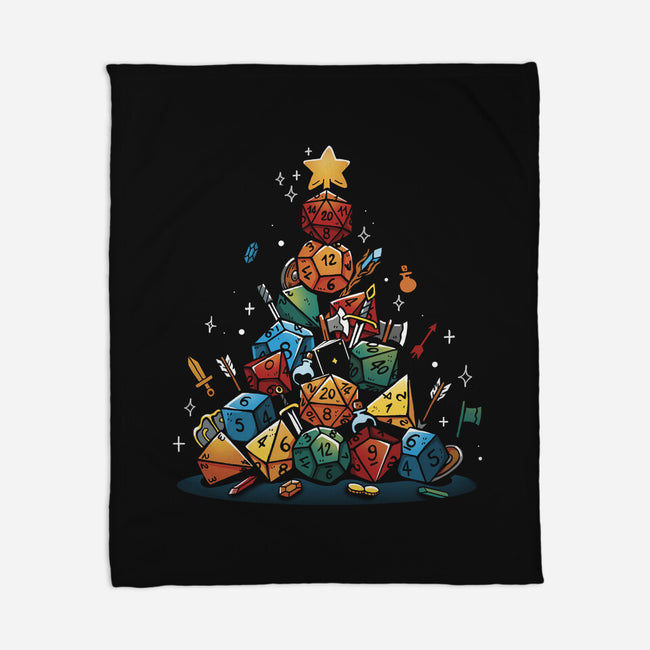 Xmas Tree Dice-None-Fleece-Blanket-Vallina84