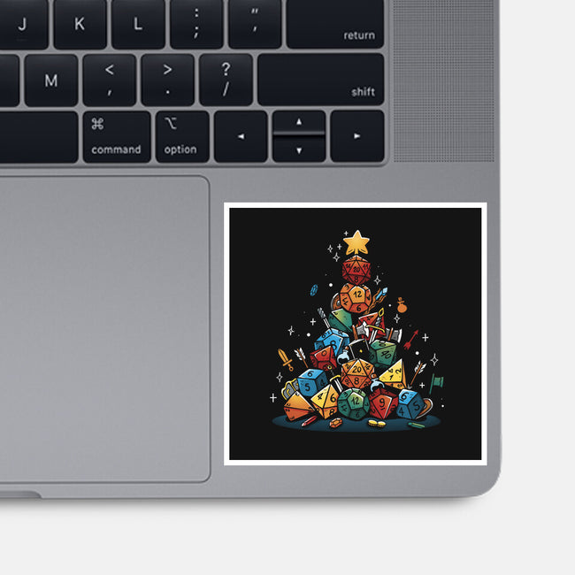 Xmas Tree Dice-None-Glossy-Sticker-Vallina84
