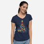 Xmas Tree Dice-Womens-V-Neck-Tee-Vallina84
