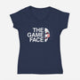 The Game Face-Womens-V-Neck-Tee-jasesa