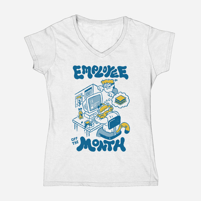 The Employee Of The Month-Womens-V-Neck-Tee-Henrique Torres