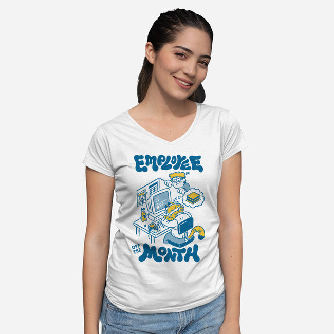 The Employee Of The Month-Womens-V-Neck-Tee-Henrique Torres
