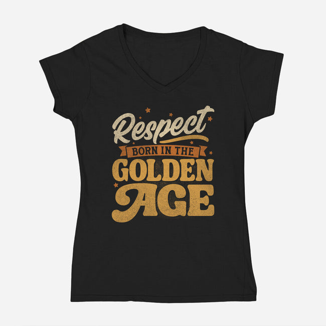 Golden Age-Womens-V-Neck-Tee-Popnotic