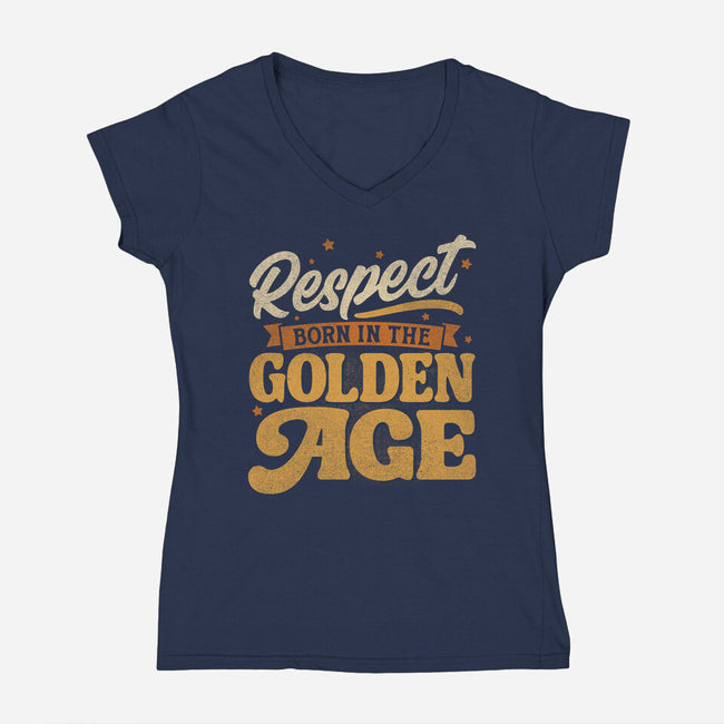 Golden Age-Womens-V-Neck-Tee-Popnotic