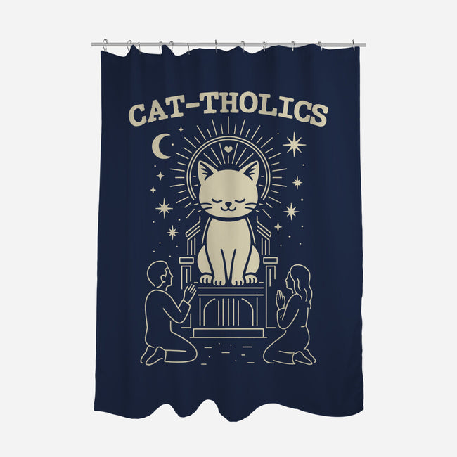 Cattholics-None-Polyester-Shower Curtain-fanfabio