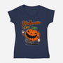 Halloween Retro Vibes-Womens-V-Neck-Tee-FernandoSala