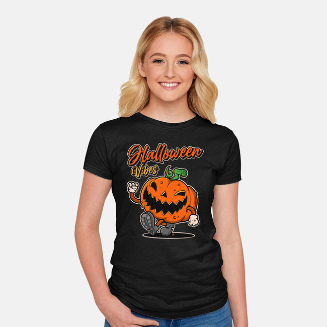 Halloween Retro Vibes-Womens-Fitted-Tee-FernandoSala