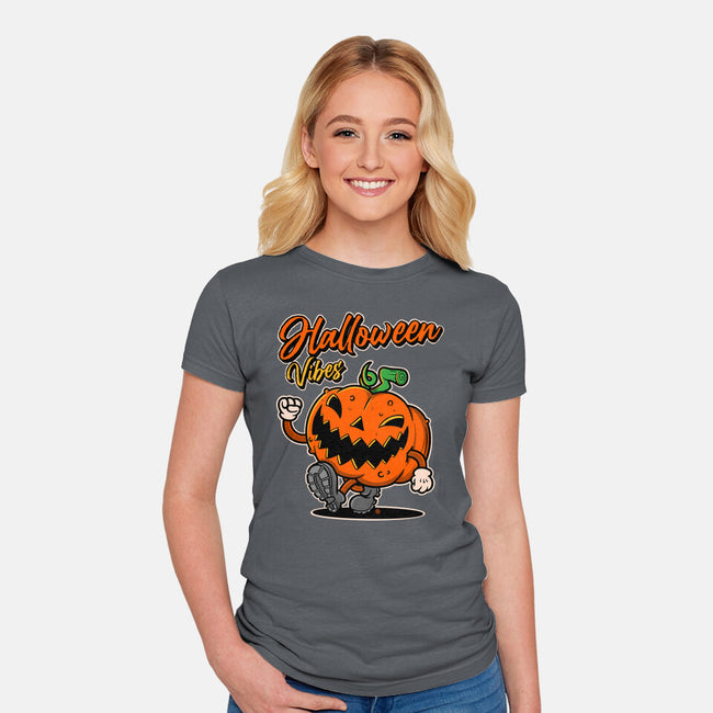 Halloween Retro Vibes-Womens-Fitted-Tee-FernandoSala