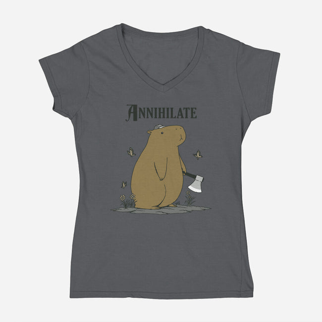 Annihilate-Womens-V-Neck-Tee-pigboom