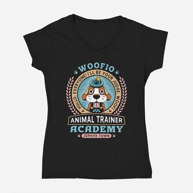 Woofio Zephyr Town Academy-Womens-V-Neck-Tee-LAGELANTEE