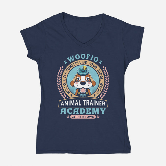 Woofio Zephyr Town Academy-Womens-V-Neck-Tee-LAGELANTEE