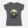 The Haunted Dog House-Womens-V-Neck-Tee-alfbocreative