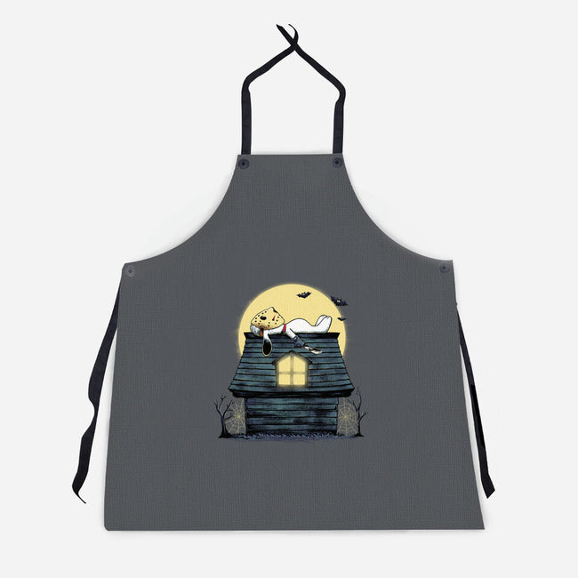 The Haunted Dog House-Unisex-Kitchen-Apron-alfbocreative