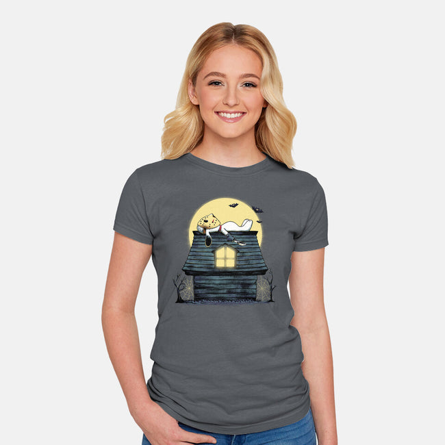 The Haunted Dog House-Womens-Fitted-Tee-alfbocreative