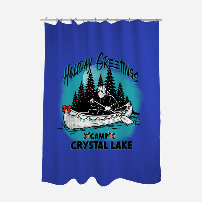 Holiday Greeting Crystal Lake-None-Polyester-Shower Curtain-palmstreet
