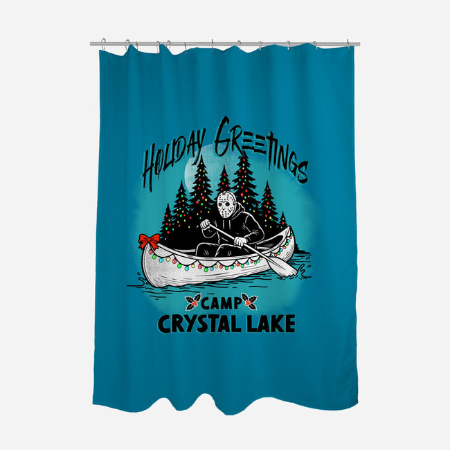 Holiday Greeting Crystal Lake-None-Polyester-Shower Curtain-palmstreet