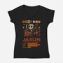 Crystal Lake Racer-Womens-V-Neck-Tee-JamesQJO