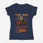 Crystal Lake Racer-Womens-V-Neck-Tee-JamesQJO