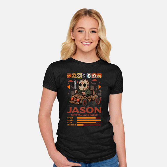 Crystal Lake Racer-Womens-Fitted-Tee-JamesQJO