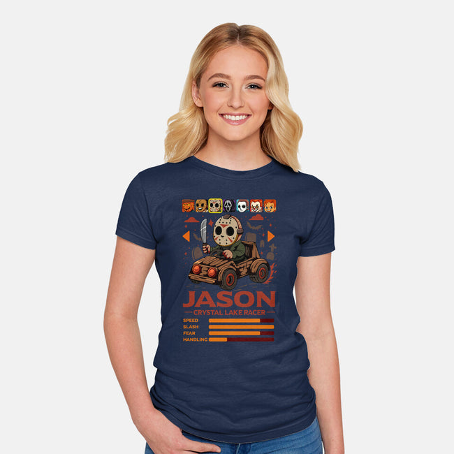 Crystal Lake Racer-Womens-Fitted-Tee-JamesQJO