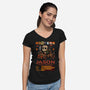 Crystal Lake Racer-Womens-V-Neck-Tee-JamesQJO