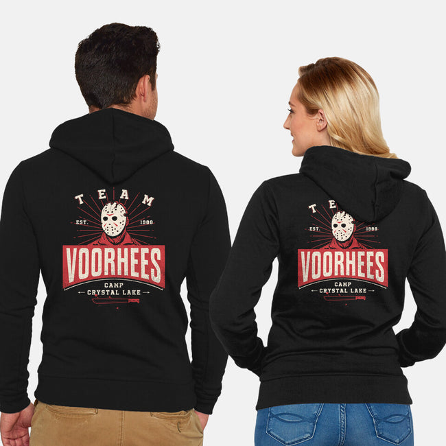 Team Voorhees-Unisex-Zip-Up-Sweatshirt-Getsousa!