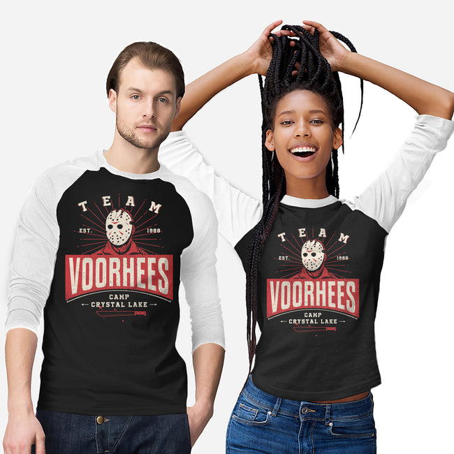 Team Voorhees-Unisex-Baseball-Tee-Getsousa!