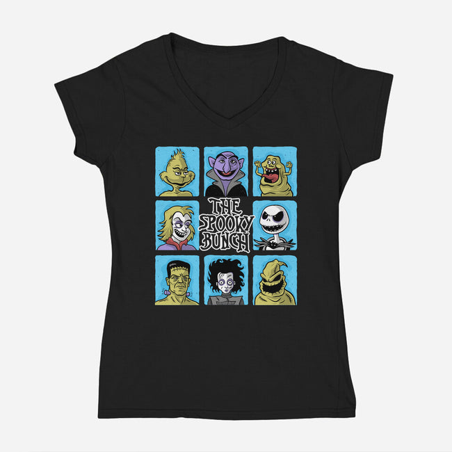 The Spooky Bunch Of Halloween-Womens-V-Neck-Tee-erion_designs
