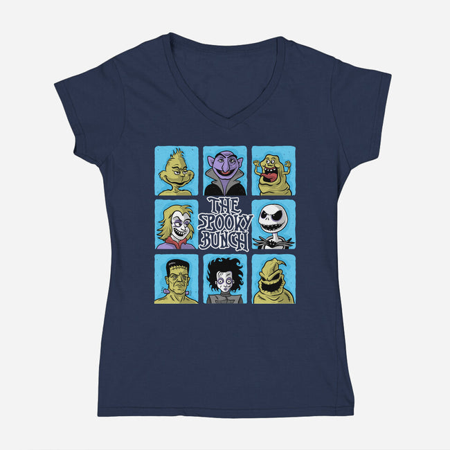 The Spooky Bunch Of Halloween-Womens-V-Neck-Tee-erion_designs